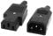 sourcing map Pair Black Rewirable Design IEC 320 C14 Male to C13 Female Socket Power Connector Adapter AC 250V 10A