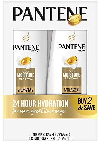Pantene Pro V Daily Moisture Renewal Shampoo (12.6 Oz) + Conditioner (12 Oz) by Pantene