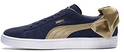 PUMA Damen Suede Bow Varsity Sneaker, Blau (Peacoat-metallic Gold), 37 EU
