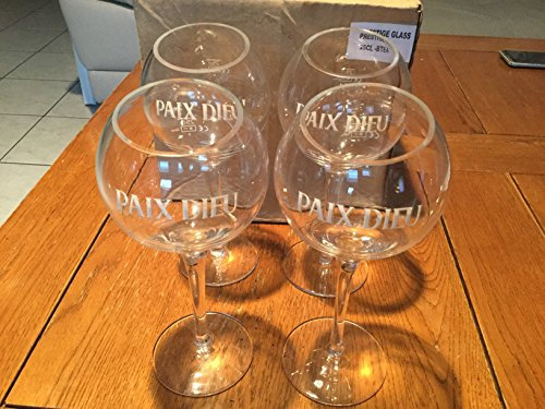 Rare Lot de 4 verre a biere paix dieu 25cl ok pour 33cl forme demi lune superbe