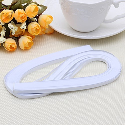 120 Streifen Quilling Papier 5mm Breite Einfarbig Origami Papier DIY Hand Handwerk Weiß 52 cm / 20,47