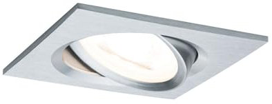 Paulmann Einbauleuchte LED Coin Nova eckig 6,5W Alu 1er-Set schwenkbar 3-Stufen-Dimmbar IP23 sprühwassergeschützt