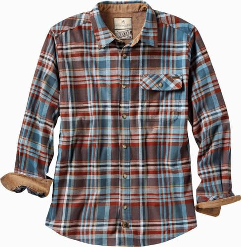 Legendary Whitetails Buck Camp Chemise Homme Chemise À Manches Longues à Carreaux Boutonné Décontracté Poignets Velours, 4XL
