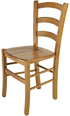 t m c s Tommychairs - Stuhl Venice für Küche und Esszimmer, Robuste Struktur aus lackiertem Buchenholz im Farbton Eichenholz und Sitzfläche aus Holz