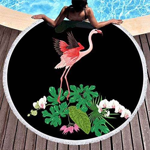 Stranddecke,Tropischer Regenwald Aquarell Flamingo Serie Strandtuch Werfen Outdoor Sports Handtuch Weiß Rosa Lila Innendekoration Sonnenschutzmittel Schal Dame Mädchen (Drucken 3)
