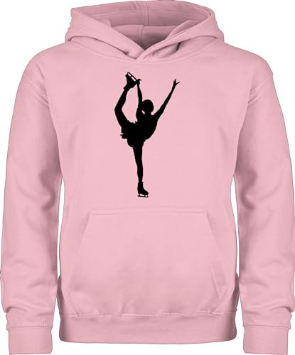 Kinder Hoodie Jungen Mädchen - Sport Kleidung - Eiskunstläuferin Einzellaufen - 152 (12/13 Jahre) - Hellrosa - 25. geburtstag eislauf reitpullover iceskate pullover eislaufen kinderpullover