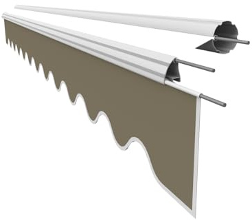 VANA Markisenstoff Volant für 4 m Markise Ersatzstoff Markisentuch Bespannung Sonnenschutz, nur Volant, fertig genäht, Maß 3,83 x 0,21 m, Design SPD006