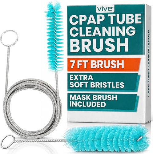 Vive CPAP Rohrreinigungsbürste - Edelstahl Reiniger für Maske und Rohr - Drahtborstenlösung - für 7 Fuß Schlauch und 22 mm Durchmesser - Tragbar, flexibel und leicht zu reinigen Standardrohr-Kit