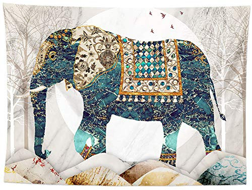 Lsimeru Wandtuch Elefant Mandala Indisch Hippie 230x180 Wandteppich Wandtücher Tuch Psychedelic Bunt Ethno Bohemian Tapestry Wandbehang Wall Hanging Wanddeko Schlafzimmer Deko