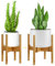 Gunolye 2 Set Adjustable Bamboo Plant Stand, Expandable Plant Holder,Flower Pot Display Stand,Modern Flower Potted Holder Rack for Indoor Outdoor,Fit 20-30 Centimeter Pots (Plant & Pot Not Included)