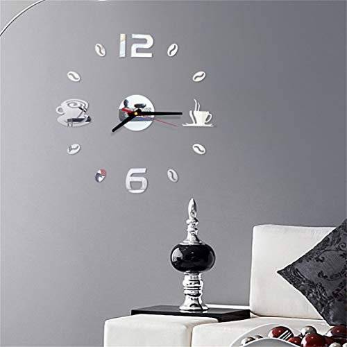 Orologio da parete moderno in metallo adesivo senza cornice facile da installare applicare per decorazioni da parete Home Office Hotel Regalo per la decorazione regalo per la casa, ristorante.