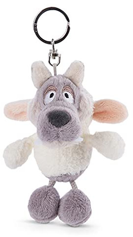 NICI 47086 Schlüselanhänger Ulvy 10cm – Wolf Kuscheltieranhänger mit Schlüsselring für Schlüsselband, Schlüsselbund, Schlüsselhalter & Schlüsselkette – Taschenanhänger, GRAU/WEIß