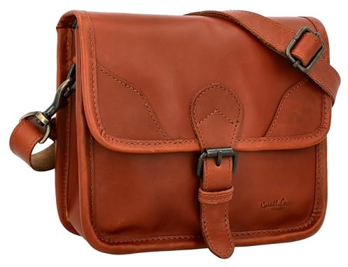 Gusti Lenkertasche Leder- Barry H. Lenkertasche inkl. Platte Umhängetasche Riementasche Fahrradtasche Ledertasche Fahrrad Magnetverschluss Vintage Braun Leder