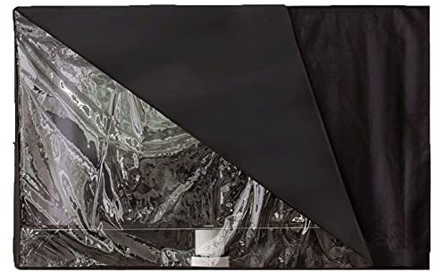 COOSOO TV-Abdeckung für den Außenbereich, wasserdicht, mit sichtbarer transparenter Folie, robuste TV-Abdeckung, schwarz, hitzebeständig, wetterfest, staubdicht, Fernseher, 152.4–165.1 cm