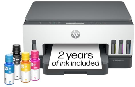 HP Smart Tank 7001 Wireless All-in-One Ink Tank Printer, Scanner, Copier with 2 Years of Ink Included, Best-for-Home Office, Cartridge-Free Refillable, AI-Enabled (28B49A)