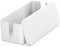 deleyCON Caja para Gestionar Caja Organizadora de Cables 40,5cm x 15,3cm x 13cm Plástico Robusto 2 Guías de Cables Protección y Seguridad Blanco