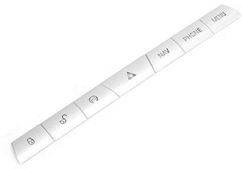 Ymiko 7-teilige Multimedia-Tastenverkleidung, Passend XF 2012-2015, Multimedia-Panel-Tastenabdeckungsaufkleber, Silberfarbene Aluminiumlegierung, Auto-Innenverkleidung
