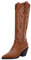 Stivali da Donna a Metà Polpaccio con Tacco Western, Cowgirl Boots Tacco Alto Appuntito Boots Senza Chiusura Ricamate 177 Giallo Numero 33 EU