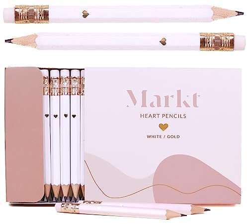 MARKT Bleistifte, 30 Stück, Weiß/Gold