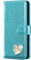 MHtech Case For iPhone 7/8/SE, Shiny Leather Bling Glitter Book Flip Stand Card Wallet Protective Cover (Blue)