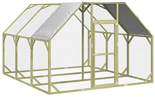 vidaXL Hühnerstall 268x300x190cm Massivholz Kiefer Imprägniert Freilaufgehege