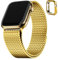 Fullmosa Kompatibel mit Apple Watch Armband 44mm 45mm 42mm Herren Damen, Magnet Einstellbar Milanaise Armbänder für iWatch SE Series 9 8 7 6 5 4 3 2 1, Gold