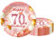 70th Party Plates 9 inch Rose Gold,70th·Birthday Paper Plates Rose Gold 16Pcs,70th Pink Rosegold Birthday Paper Tableware Set for Her Birthday·Gifts,70th·Women Birthday Party Decorations