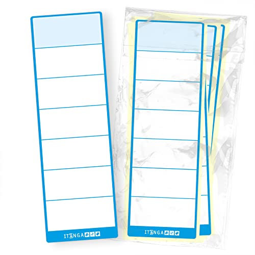 itenga 50x Ordneretiketten Ordnerrückenschild für breite Ordner I Aufkleber für Ordnerrücken selbstklebend aus Haftpapier 6x19cm (blau)
