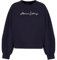 Armani Exchange Damen Rhinestone Script Logo Crewneck Pullover Sweatshirt, Blueberry Jelly, L