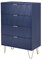 UEV Kommode mit Schublanden, 60 x 34 x 91 cm,Schrank mit 4 Schubladen, Schmal Kommode,Aufbewahrungskommode,Schrank für Wohnzimmer,Schlafzimmer,Flur(Blau)