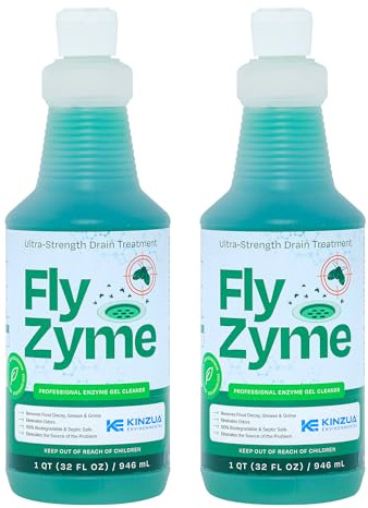 Fly-Zyme, Highly Concentrated Enzyme Drain Cleaner for Pipes, Drain Gel for Fruit Flies, Organic Waste Degrader & Odor Neutralizer - 947 ml (Pack of 2)