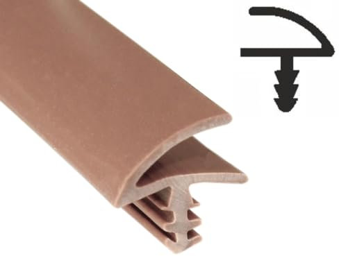 SN-TEC Zimmertürdichtung/Türdichtung/Türgummi TD 3023 für 3mm Nut und 12mm Falz, Farbe: Braun (25 Meter)