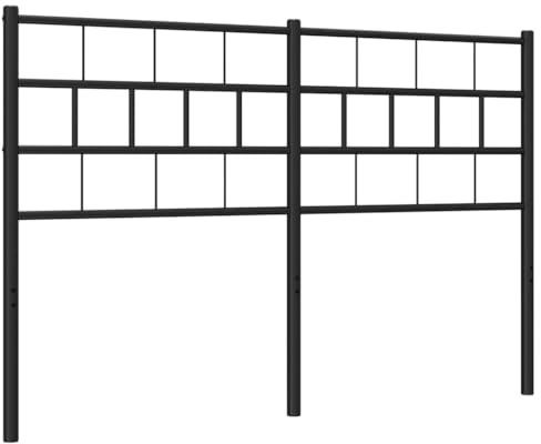 vidaXL Ersatz-Kopfteil, Bettkopfteil aus Stahl Metallkonstruktion, Betthaupt für Bett Metallbett Bettgestell, Schlafzimmer Bettzubehör, Metall Schwarz 140cm