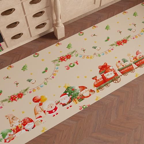 PETTI Artigiani Italiani - Küchenteppich für Weihnachten, Läufer, Küche, Weihnachtsteppich, rutschfest und waschbar, Teppich für Weihnachten, 52 x 380 cm, hergestellt in Italien