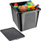 KADAX Rechteckige Aufbewahrungsbox mit Deckel, Aufbewahrungsbehälter, Stapelbehälter, Plastikbox, Kunststoffbox, Platzsparende Aufbewahrungskiste (30L, Schwarz)
