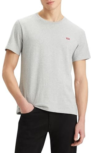 Levi's Men's Ss Original Housemark Tee-Core Chesthit Logo T-Shirt, Mid Tone Grey Heather Jersey, M