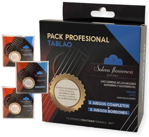 CUERDAS GUITARRA PACK PROFESIONAL TABLAO SOLERA FLAMENCA STRINGS (2 JUEGOS COMPLETOS+ 2 JUEGOS BORDONES)