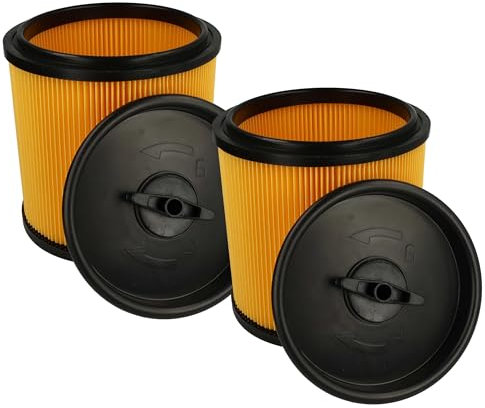 vhbw set da 2x filtro a pieghe piatte compatibile con Grizzly NTS 1423-S Inox aspirapolvere - Cartuccia filtrante