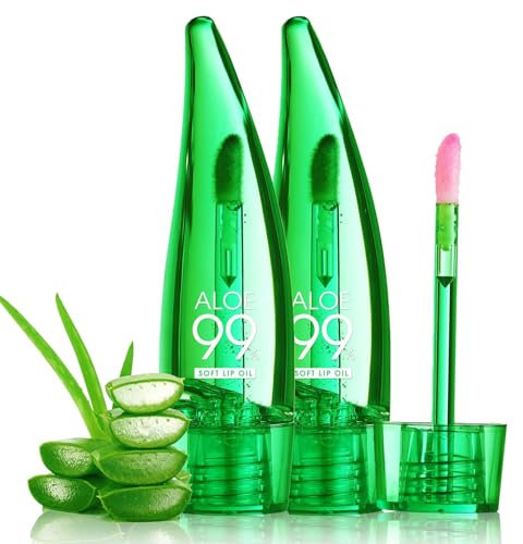EONFAVE Aloe Vera Lip Oil, Magischer Farbwechsel Lipgloss, Lang Anhaltender Feuchtigkeitsspendendes Aloe Vera Lippenöl, Durchsichtig Glänzen und Befeuchten Lipgloss Mit Volumeneffekt, 5ML