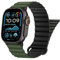 HITZEE Compatible with Apple Watch Strap 49/46/45/44/42/41/40/38mm, Double Sided Wearable Silicone Magnetic Band Compatible for iWatch Ultra 2 Series 10 9 8 7 SE 6 5 4 (42/44/45/46/49, Green Black)