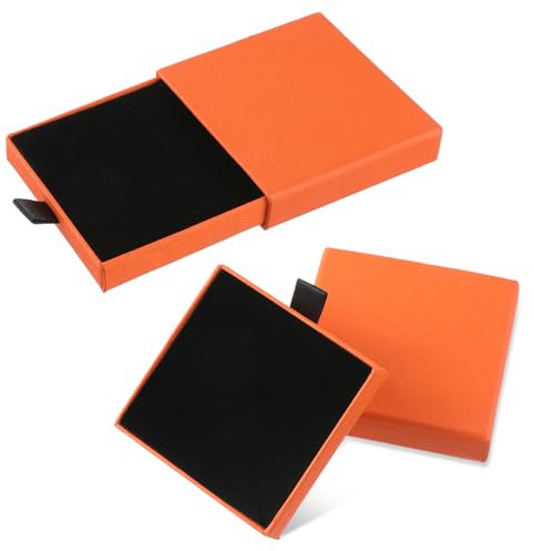 Yolev 2 Stück Schmuck Geschenkbox Klein Armband Geschenkbox Pappe Kleine Schmuckschatulle Quadratisch Schmuckverpackungen Halskette Ohrringe Armband Schmuck Box Kraftpapier Schmuck Aufbewahrungsbox