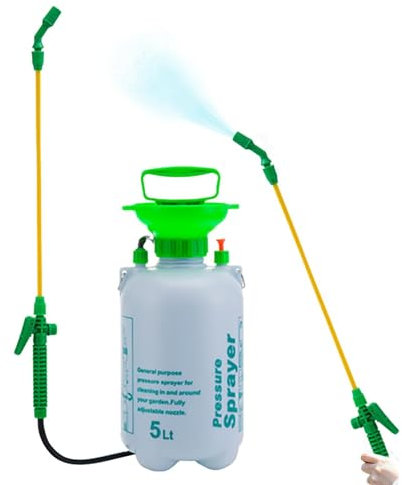 Spruzzatore manuale da giardino - Pompa spruzzatore d'acqua, spruzzatore per piante, spruzzatore manuale con rondella bacchetta nebulizzatrice per piante, spruzzatore d'acqua da 5 l per irrigazione
