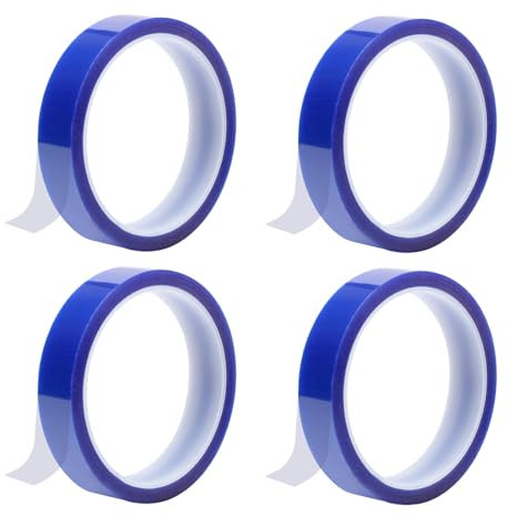 DAWRIS 4 rotoli di nastro adesivo resistente al calore, 20 mm x 33 m, colore blu, per trasferire il calore, per elettricisti, termico, resistente al calore
