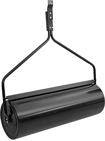 Brokky Garden Lawn Roller Black 63 L Iron-Heavy Duty Garden Grass Lawn Roller - Large Water or Sand Filled Drum,Galvanized Steel Construction,Scraper Bar & Collapsible Handle for Levelling Uneven Grou