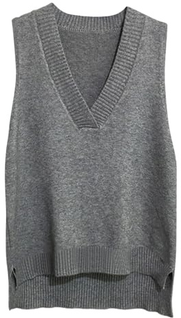 shownicer Damen V-Ausschnitt Stricken Weste Pullunder Herbst Winter Einfarbig Ärmellos Pullunder Casual Strickweste Sweater Casual Ärmelloser Strickpullunder