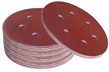 Haogo 50Pcs Sanding Discs,125mm 8 Holes Hook and Loop Sander Pads for Random Orbital Sander(180 Grits)