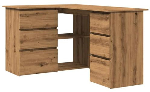 vidaXL Eckschreibtisch Artisan-Eiche 145x100x76 cm Holzwerkstoff, Schreibtisch, Computertisch, Bürotisch, Büroschreibtisch, Studiertisch, Arbeitstisch