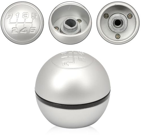 ZEALfix 6 Gang Schaltknauf kompatibel mit Alfa Romeo Giulietta 2010–2018 Silber 55346345, 50294565