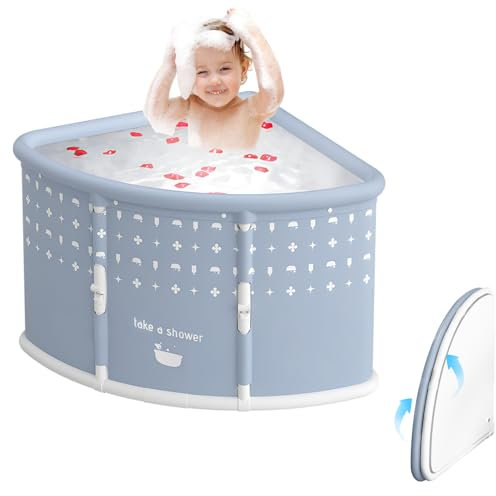yoakaiax Fächerförmige tragbare faltbare Badewanne für Erwachsene und Kinder, faltbare Einweichbadewanne für Erwachsene, freistehende Badewannen, Einweichbadewanne für Duschkabine, faltbare Badewanne