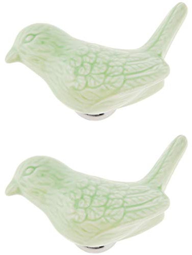 UDJKSHAL Ceramic Drawer Pull Handle,Cabinet Knobs,2pcs Pigeon Knobs Single-Hole Ceramic Door Knob Baby Kid's Furniture Drawer Wardrobe Cabinets Handles(Green)